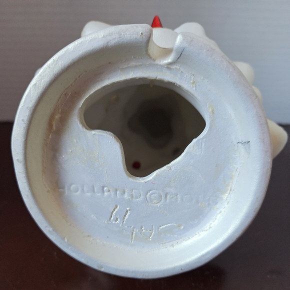 Vintage 1979 Holland Mold Handmade Ceramic Christmas Tree White with Red Lights - Picture 2 of 4